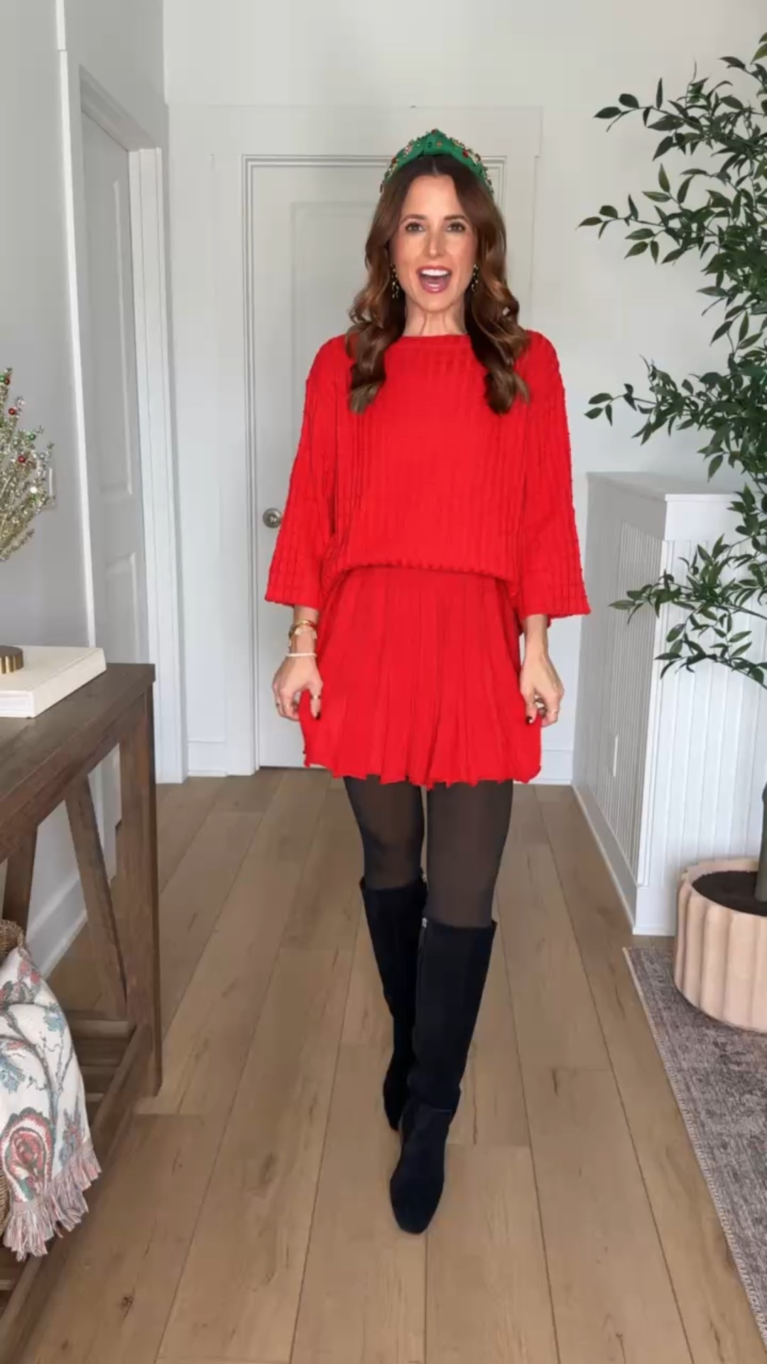 Amazon Holiday outfit! Christmas outfit. Loving this comfy sweater skirt set and matching headband. Wearing XS - runs a little big so size down if in-between! Color is orange-red. I went up half a size in knee high boots!


#LTKHoliday #LTKPetite #LTKGiftGuide