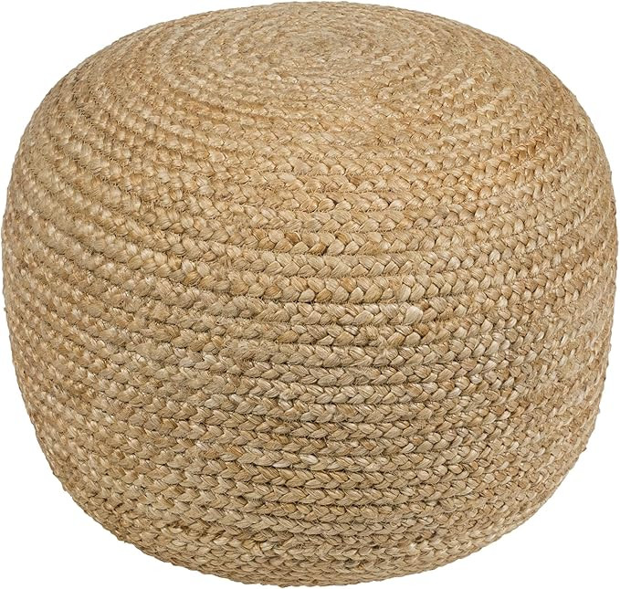 Livabliss Artistic Weavers Ruiri Braided Round Jute 16" H x 20" W x 20" D Pouf, Wheat | Amazon (US)