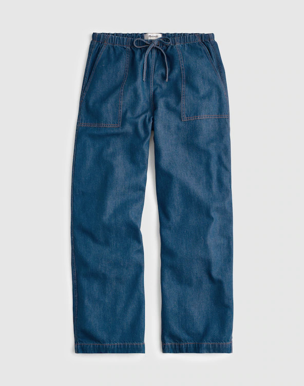 Pull-On Barrel-Leg Utility Pants in Airy Denim | Madewell