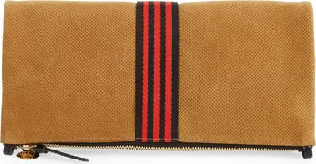 Perforated Suede Foldover Clutch | Nordstrom