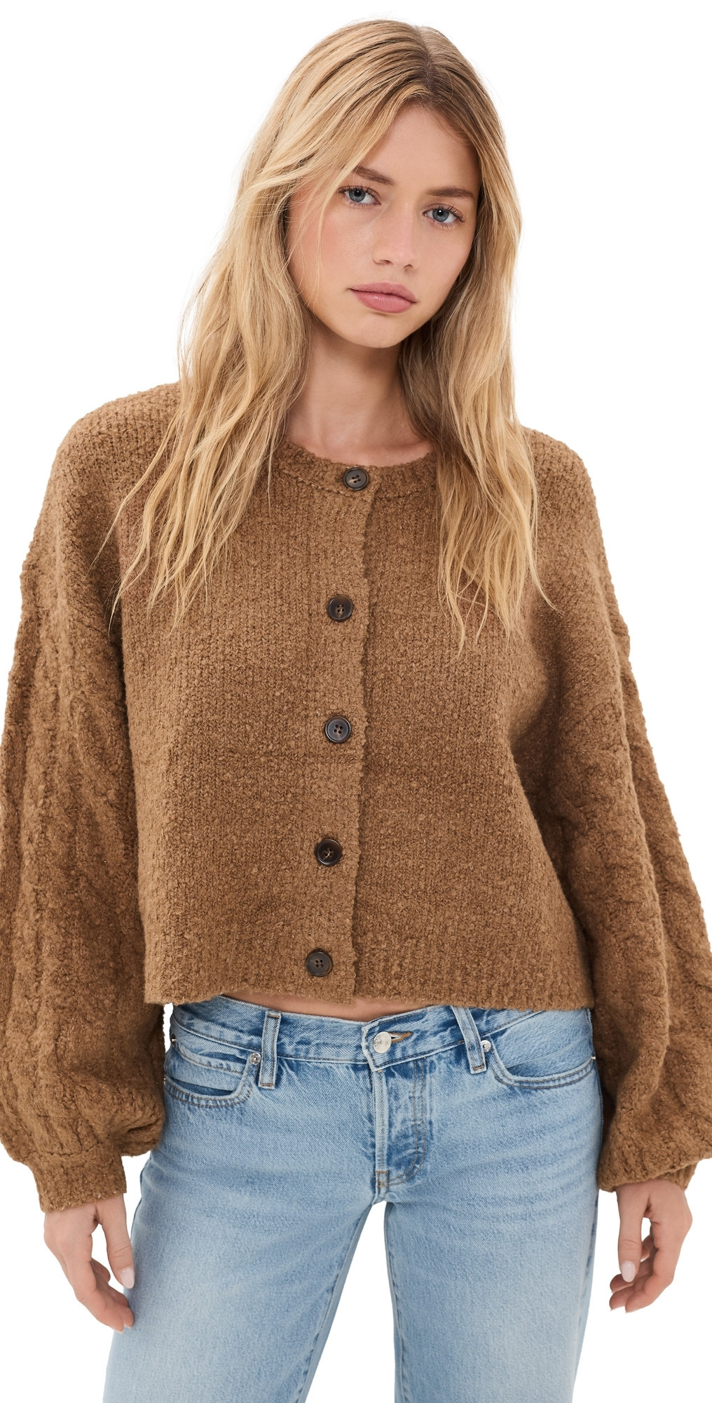 Free People Thistle Cardigan Macadamia L | Shopbop