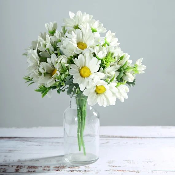 4 Bushes  Cream Silk Daisy Artificial Flowers DIY Wedding - Etsy | Etsy (US)