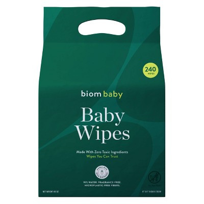 Biom 99% Water Hypoallergenic Baby Wipes -Fragrance Free - 240ct: Face, Hands, Nose, Whole Body, Diaper Area | Target
