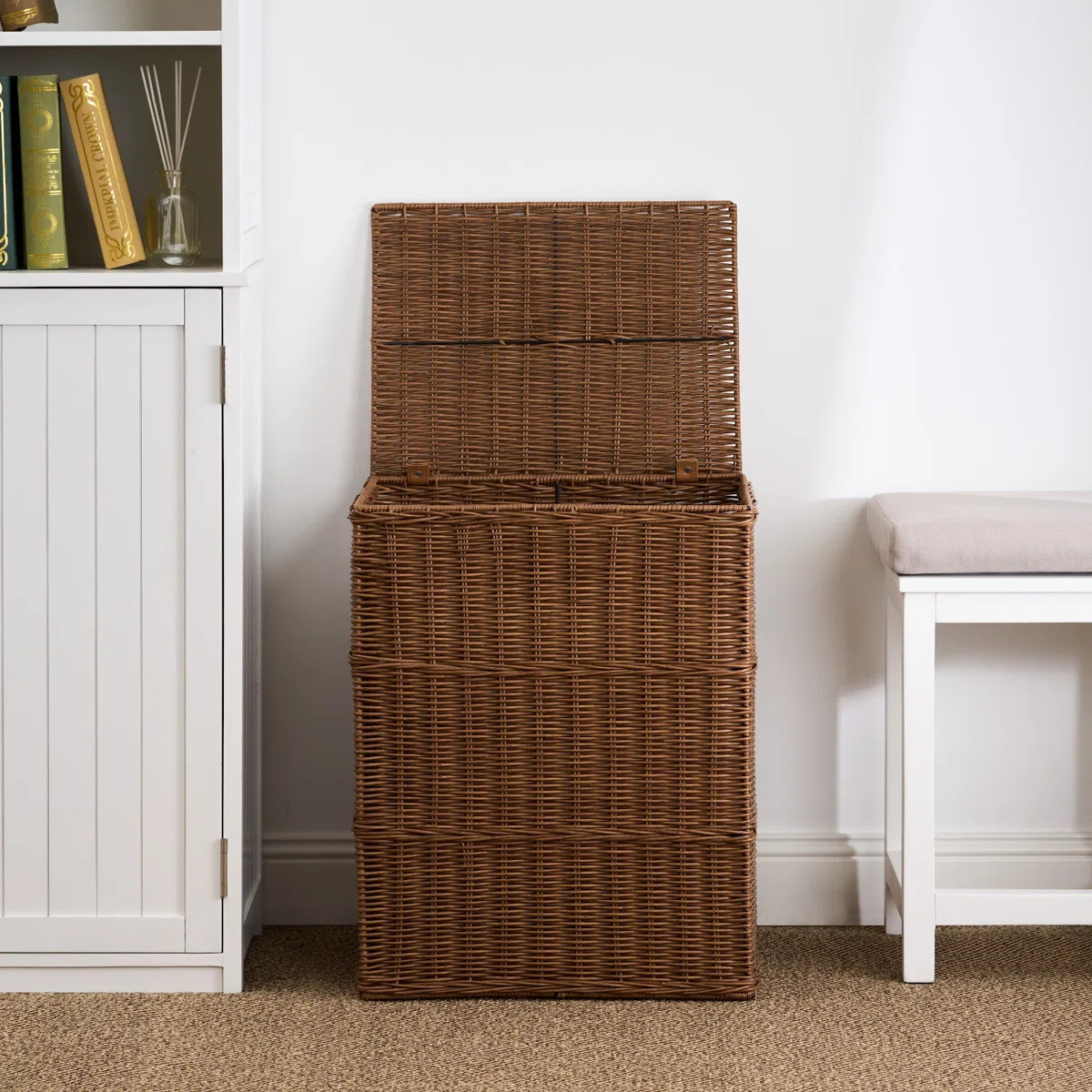 Joseph Rectangular Woven Resin Wicker Laundry Hamper - 17.3" x 13.8" x 23.6" - Espresso Brown | Wayfair North America