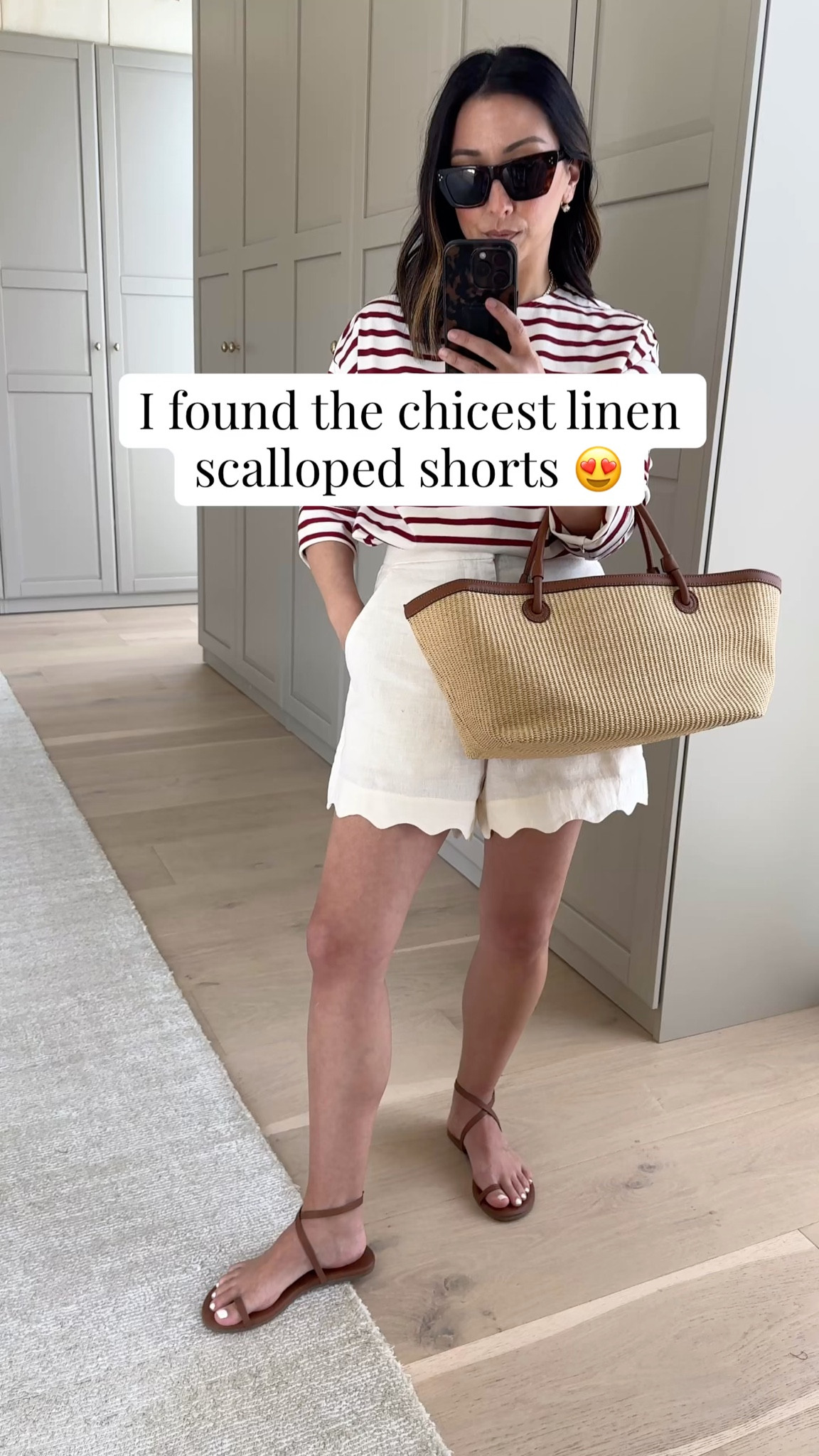 I can’t believe I found these scalloped linen shorts - they’re perfection! High rise,  perfect length, and so comfy. 

Everlane linen tank 2 - need to size down
Tuckernuck stripe tee xs
Everlane linen shorts 2 - run tts, could wear the 0
tkee sandals 5
Tuckernuck bag
Electric Picks earrings
Electric Pick necklace 
Celine sunglasses 

Spring outfits 2026, summer outfits, petite style 



#LTKSeasonal #LTKPetite #LTKootd