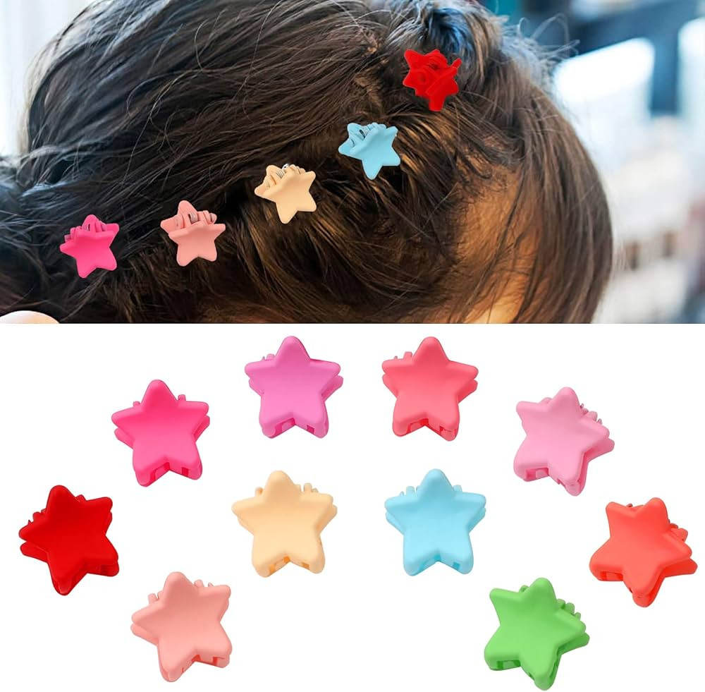 JANYUN 50 Pcs Colorful Star Mini Hair Claw Clips Clamps Accessories for Baby Toddler Girls Decora... | Amazon (US)