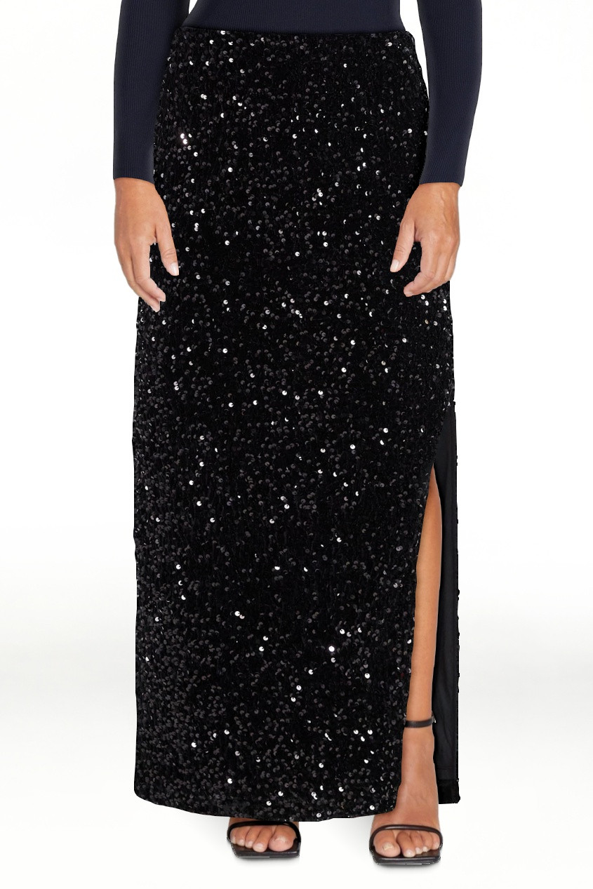 Madden NYC Women's Sequin Velour Maxi Skirt, Sizes XXS-XXL | Walmart (US)