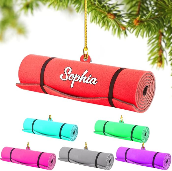 Personalized Yoga Christmas Ornament, Custom Name Meditator Ornament with Yoga Mat Design, Unique... | Amazon (US)