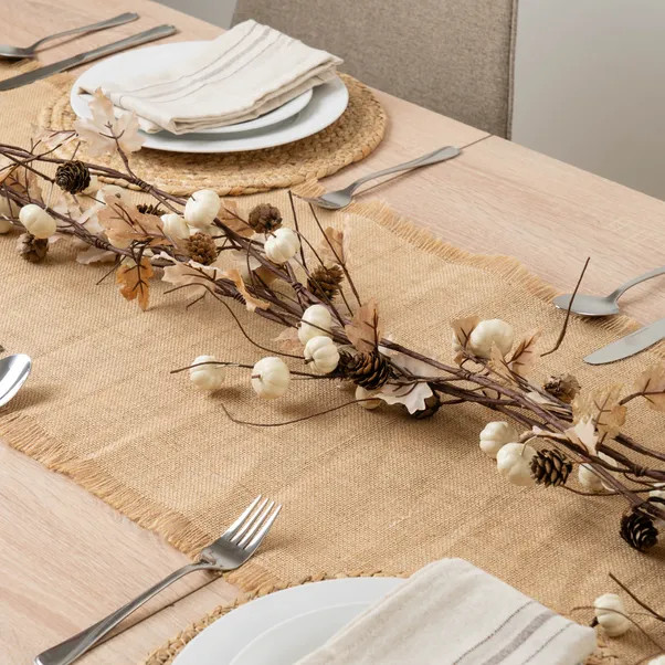 Set of 3 Artificial Pumpkin & Pinecone Autumn Garlands | Dunelm