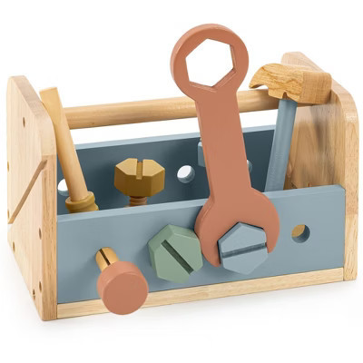 ZICOTO Wooden Tool Set for Toddlers – Durable Montessori Toolbox Kit with Hammer for Kids Ages 2–5 – Fun Gift with 30+ Safe Tools for Creative Play | Target