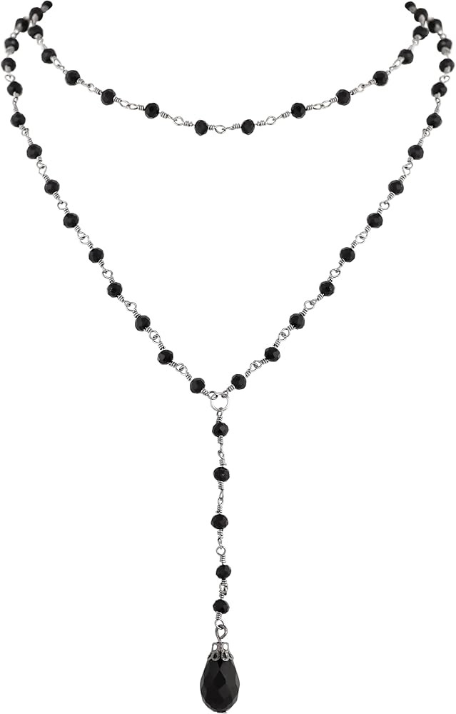 Sacina Gothic Y Necklace, Dainty Necklace, Teardrop Necklace, Bead Necklace, Gothic Necklace, Got... | Amazon (US)