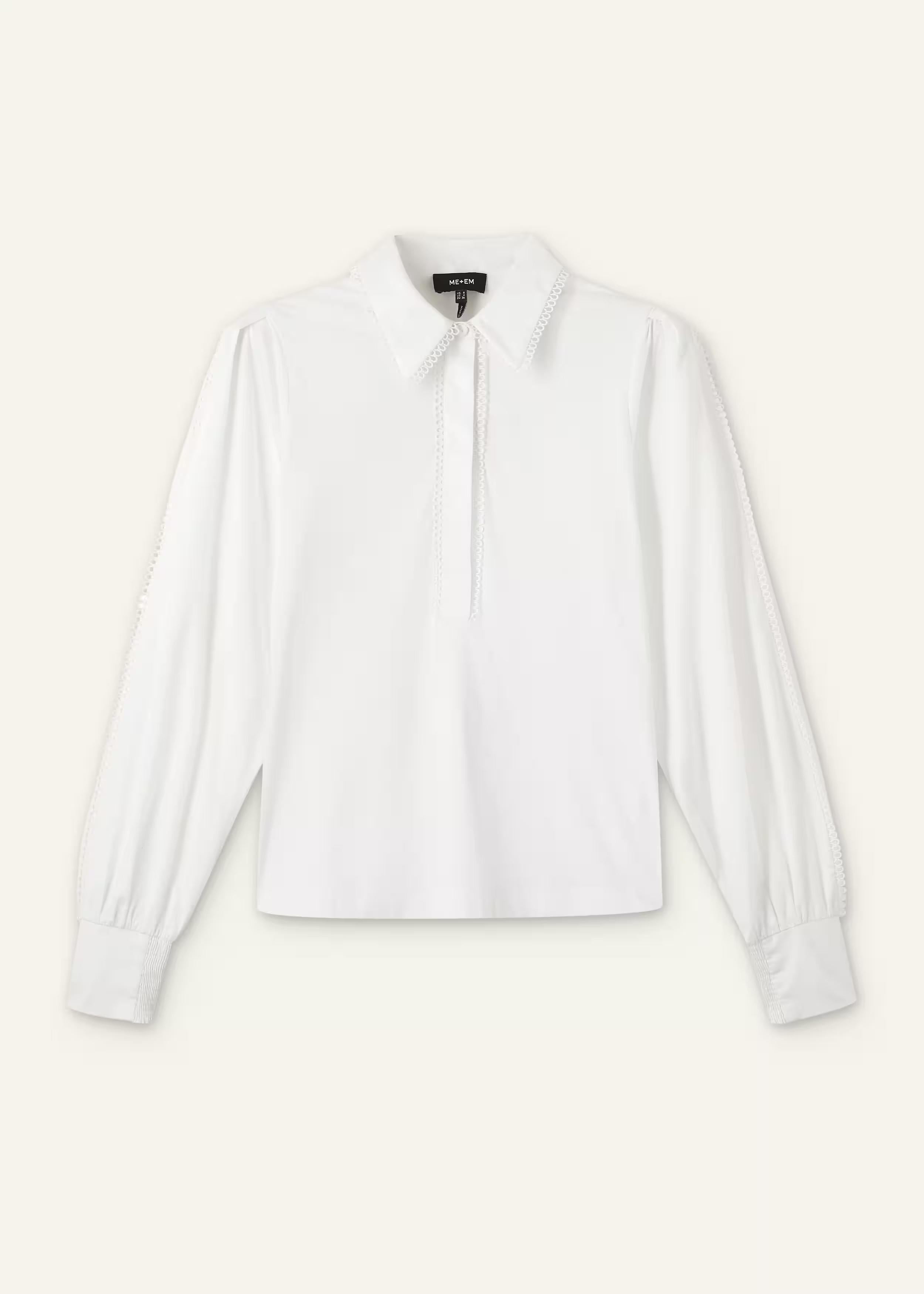 Collared Layering Top Poplin Mixed Media | ME+EM US
