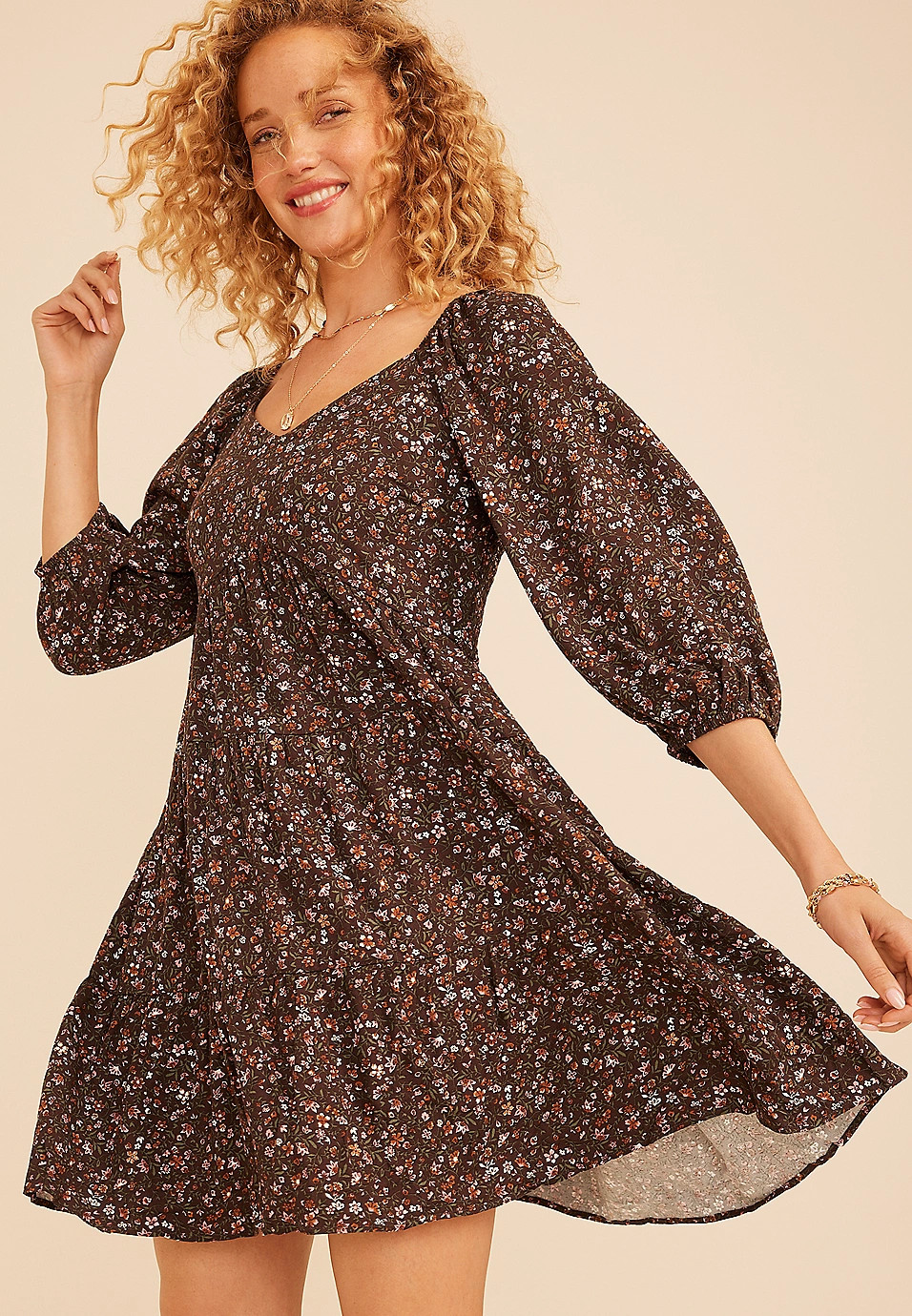 Floral Sweetheart Babydoll Dress | Maurices