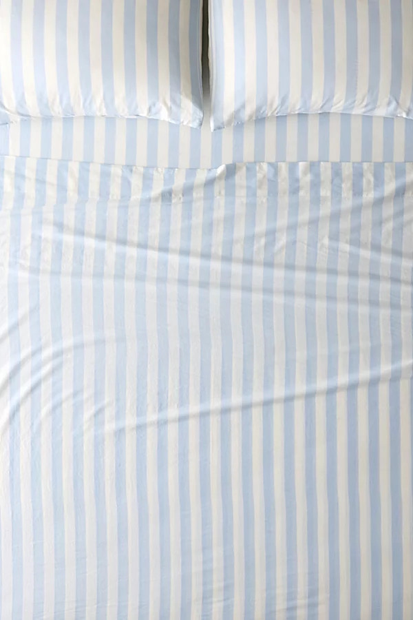 Striped Core Sheet Set in Winter Sky at Urban Outfitters | Urban Outfitters (US and RoW)