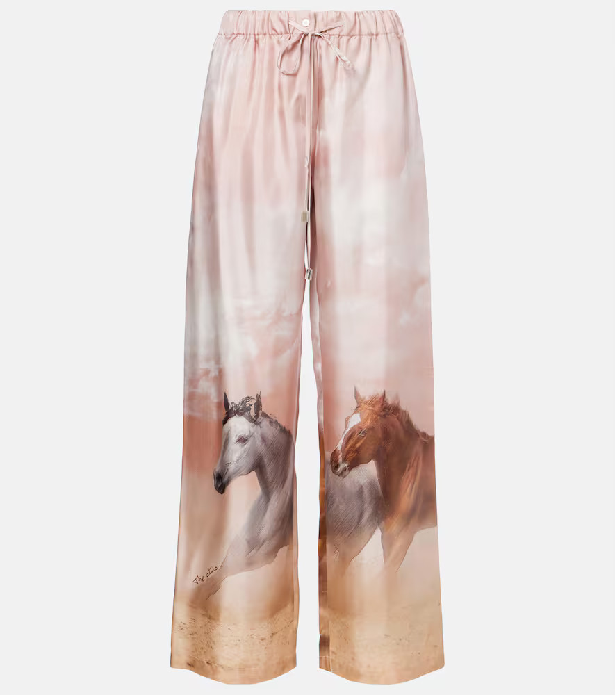 The Attico Printed silk twill palazzo pants | Mytheresa (US/CA)