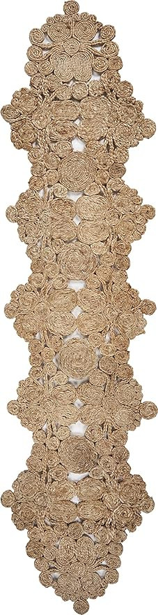 LR Home Jute Abstract Table Runner, 1'-4" x 6'-8", Natural | Amazon (US)