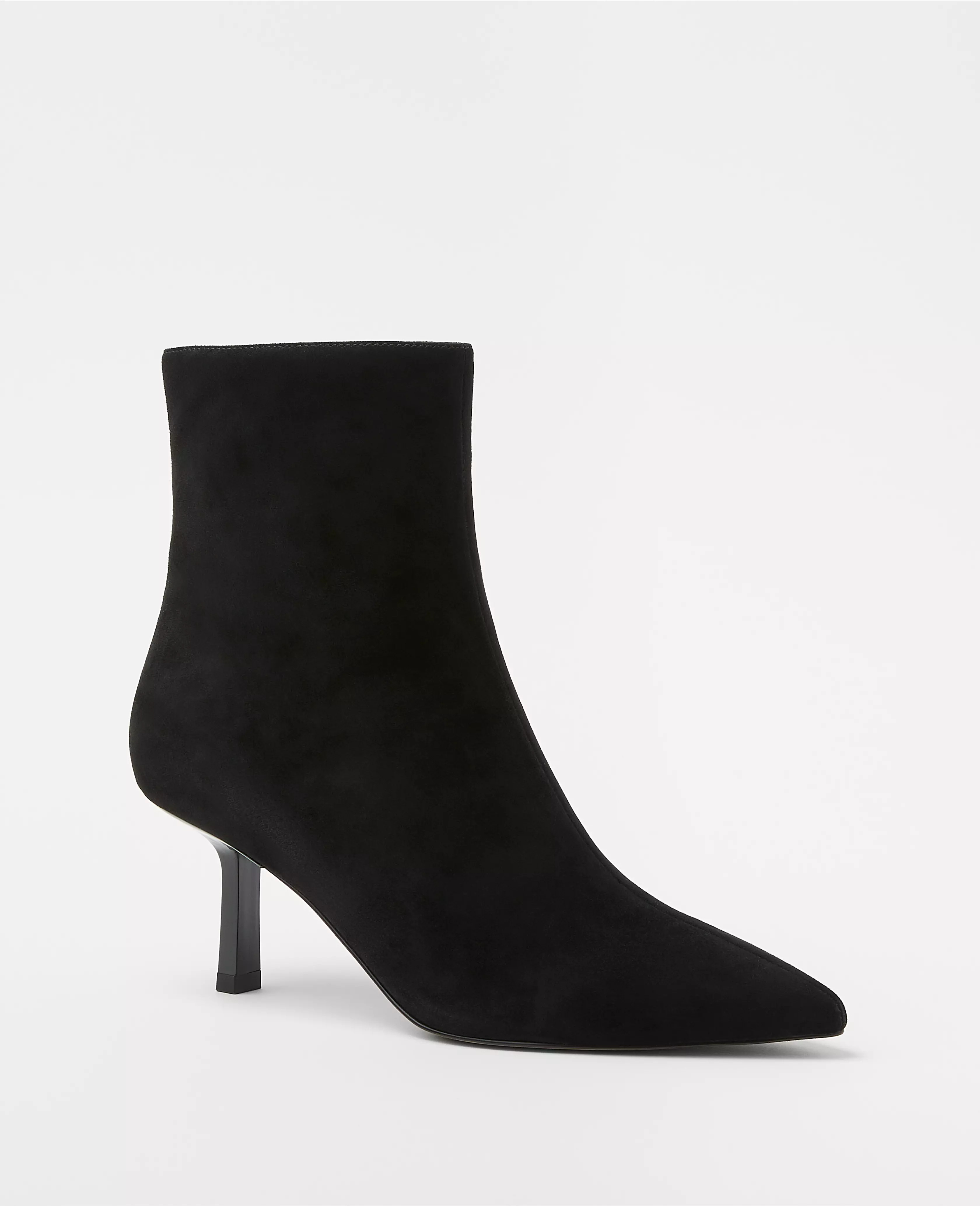 Sculptural Heel Suede Booties | Ann Taylor (US)