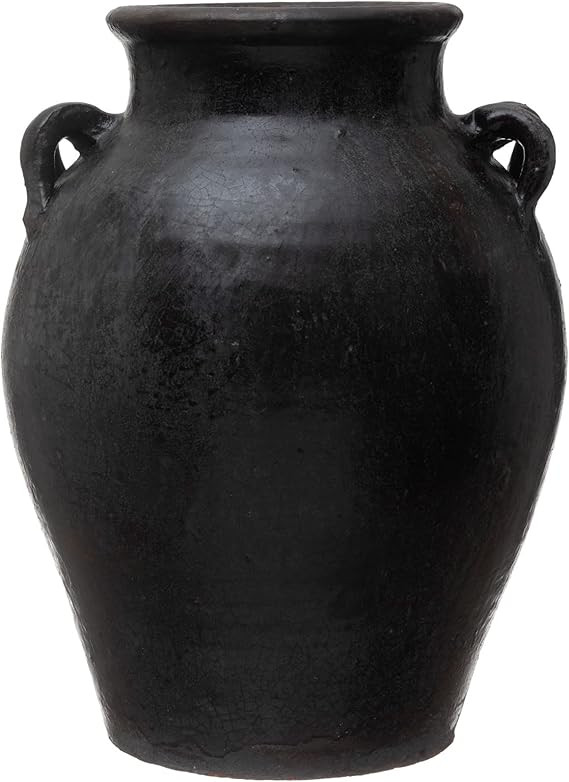 Creative Co-Op Found Decorative Clay Jar, Black, 12'' | Amazon (US)
