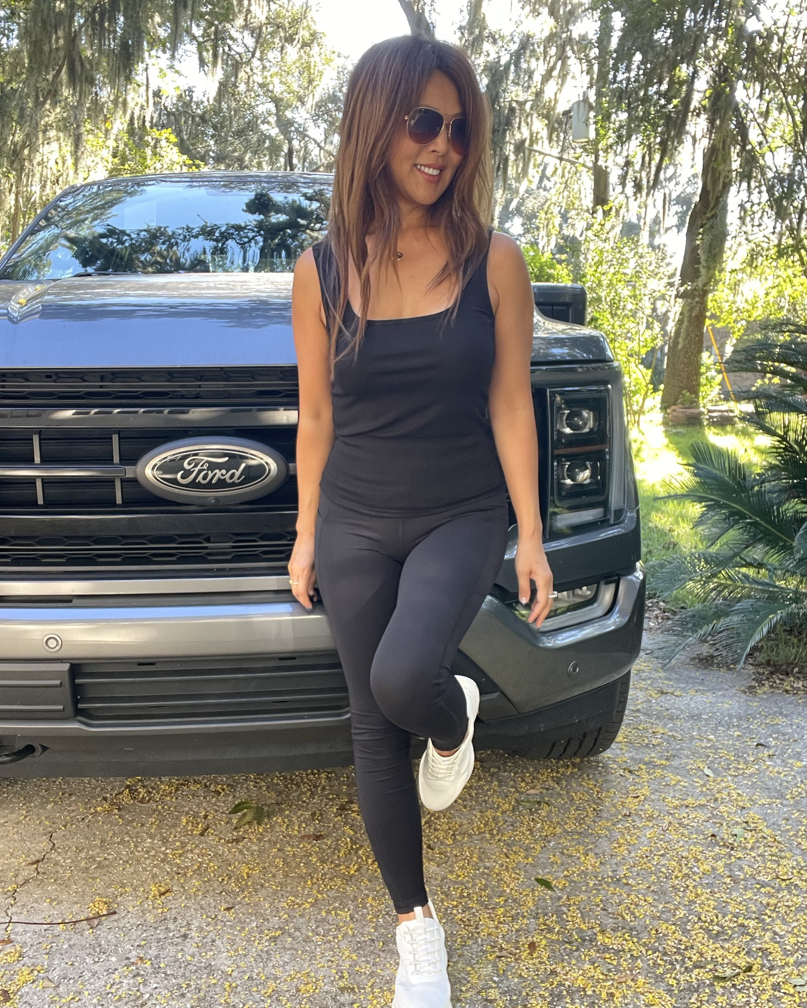 Fabletics square neck tank top and high waisted leggings with pockets | I’m wearing size Small in both.

#LTKFindsUnder100 #LTKActive #LTKFallSale