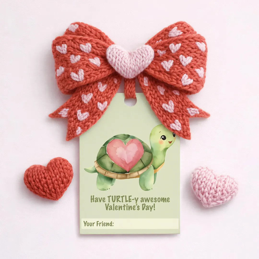 INSTANT Download 2.5" X 3.5" Non-personalized Printable Turtle Valentine's Day Favor Tags - Etsy | Etsy (US)