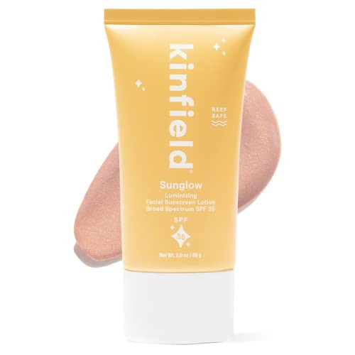 Kinfield Sunglow - Mineral Sunscreen for Face - SPF 35 - Luminizing Tint - 100% Natural Fragrance, Reef-Safe and Cruelty-free Skincare - 2.0 oz / 60 g | Amazon (US)