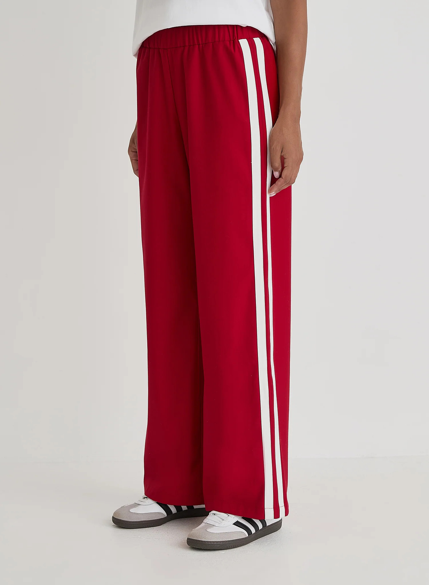 Red Side Stripe Wide Leg Trouser- Tammy | 4th & Reckless