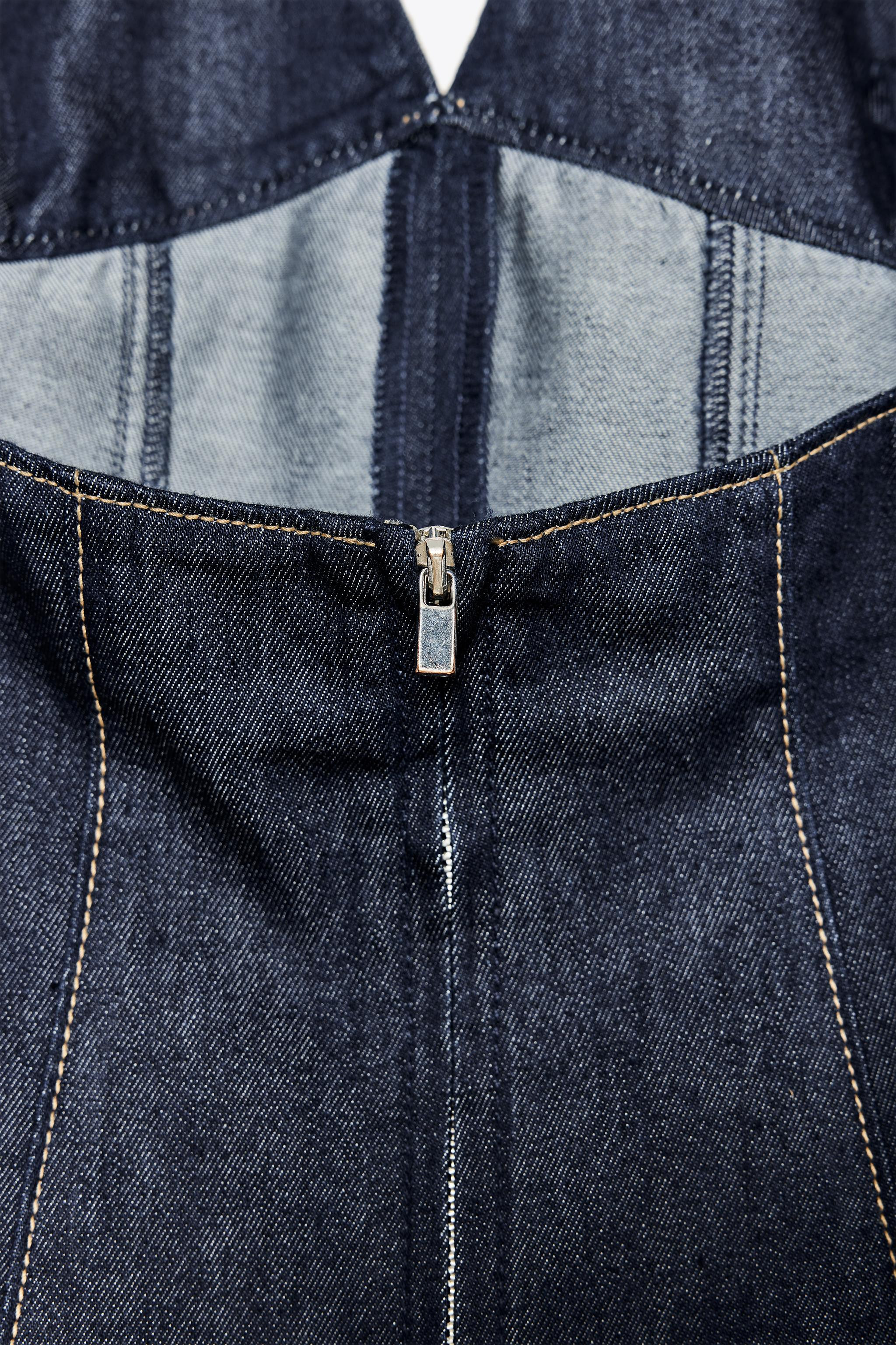 TRF HALTER DENIM DRESS | Zara Canada