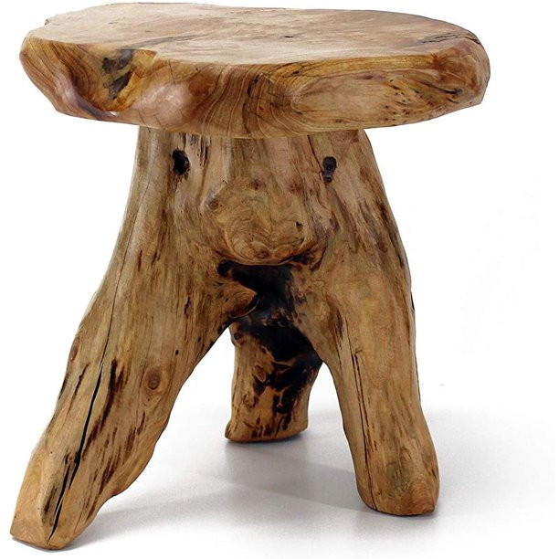 WELLAND Tree Stump Stool Live Edge, Natural Edge Side Table, Plant Stand, Nightstand, Mushroom St... | Walmart (US)