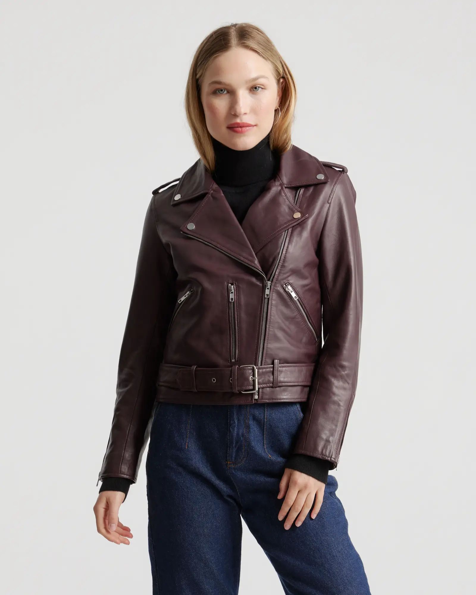 100% Leather Motorcycle Jacket | Quince