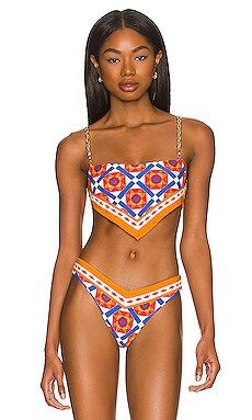 WeWoreWhat Bandana Bikini Top in Off White Multi from Revolve.com | Revolve Clothing (Global)