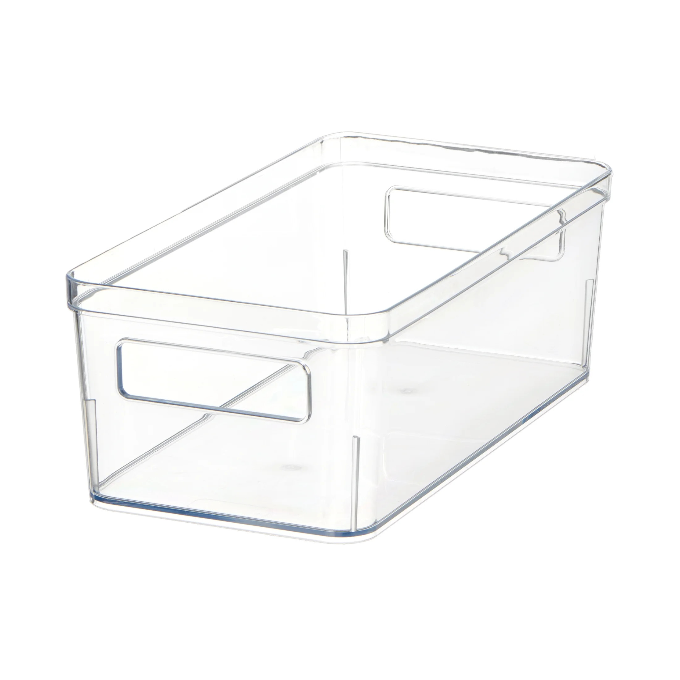 Mainstays Medium Clear Plastic Pantry Storage Organizer Bin, Kitchen Cabinet, Fridge and Shelf St... | Walmart (US)