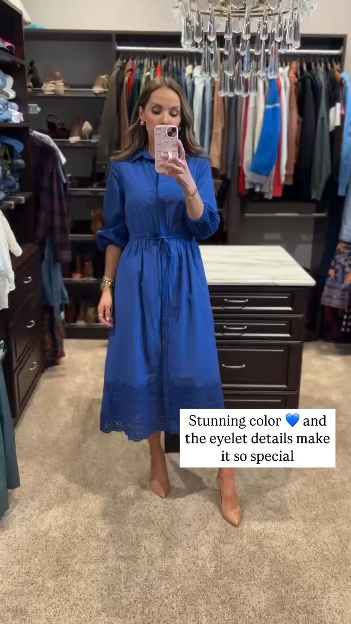 @evereve blue dress with eyelet detailing perfect for wedding guests 10% off today only 

#LTKWedding #LTKSaleAlert #LTKSeasonal