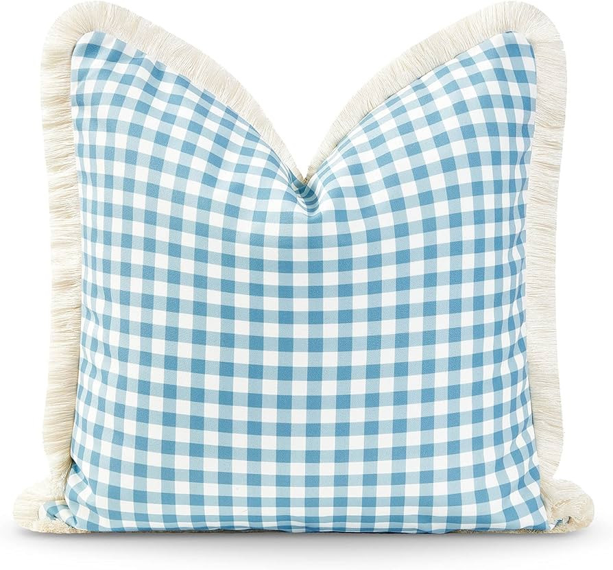 Hofdeco Premium Coastal Hampton Style Patio Indoor Outdoor Pillow Cover Only, 20"x20" Water Resis... | Amazon (US)