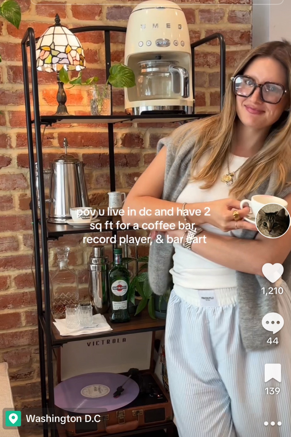 Coffee bar, bar cart, and record player stand all in one

#LTKHome