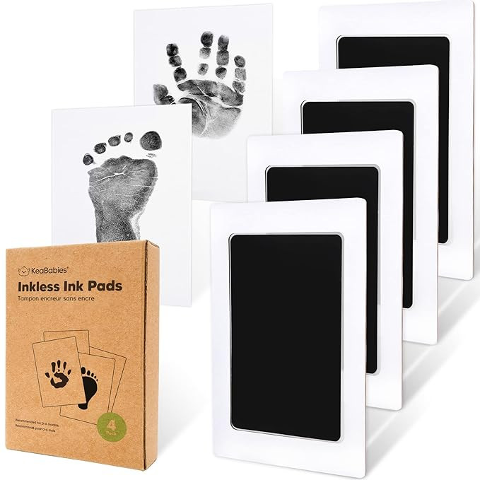4-Pack Inkless Hand and Footprint Kit - Ink Pad for Baby Hand and Footprints - Dog Paw Print Kit,... | Amazon (US)