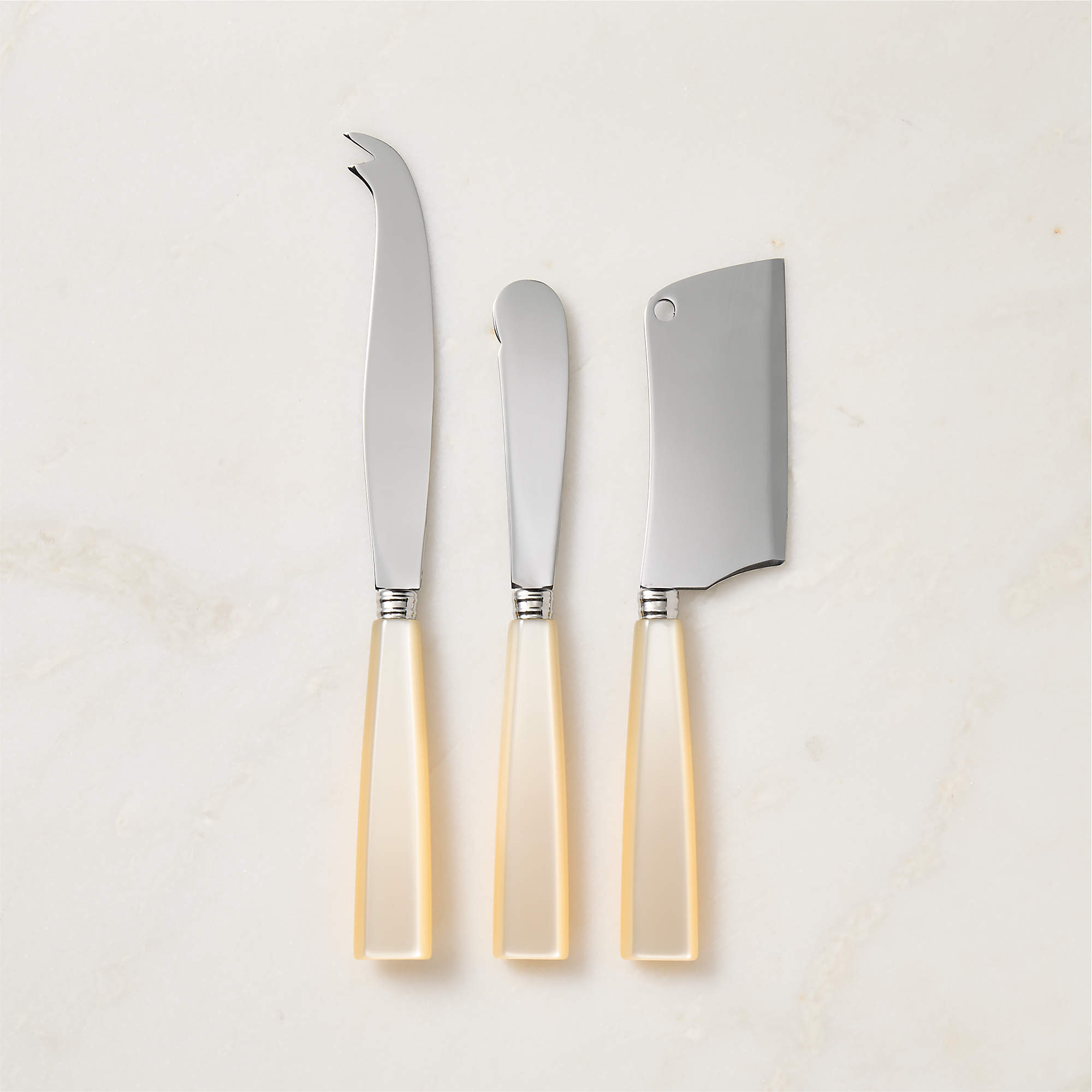 Sabre Paris Icone Pearl 3-Piece Cheese Knife Set + Reviews | CB2 | CB2