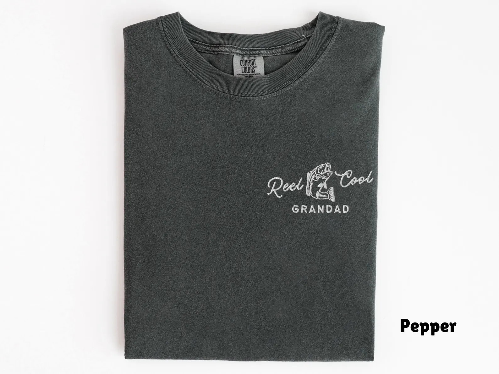 Embroidered Comfort Colors Grandad Fishing Shirt, Christmas Gift for Fisherman, Pregnancy Announc... | Etsy (US)