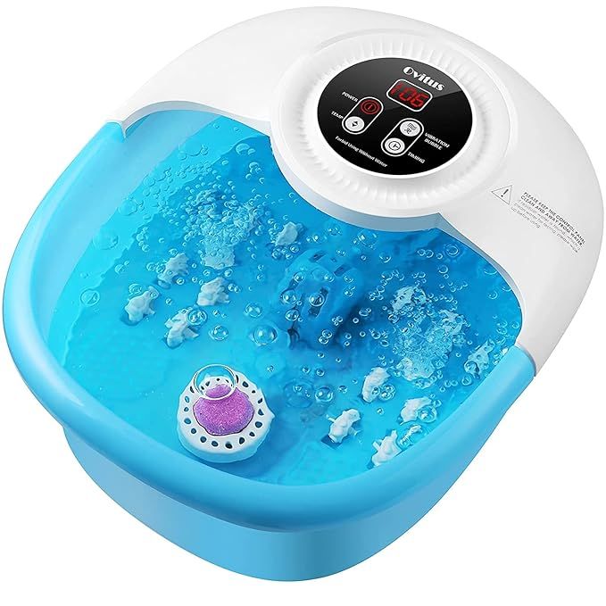 Foot Bath Spa Massager with Heat, Bubble, Vibration, 14 Massage Rollers, Pedicure Foot Soak with ... | Amazon (US)
