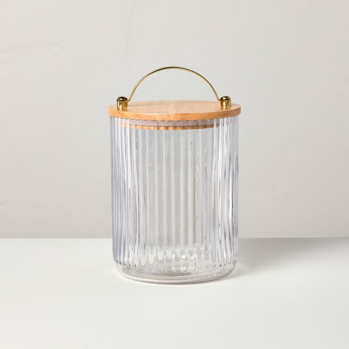 Fluted Glass Storage Canister with Wood Lid - Hearth & Hand™ with Magnolia | Target