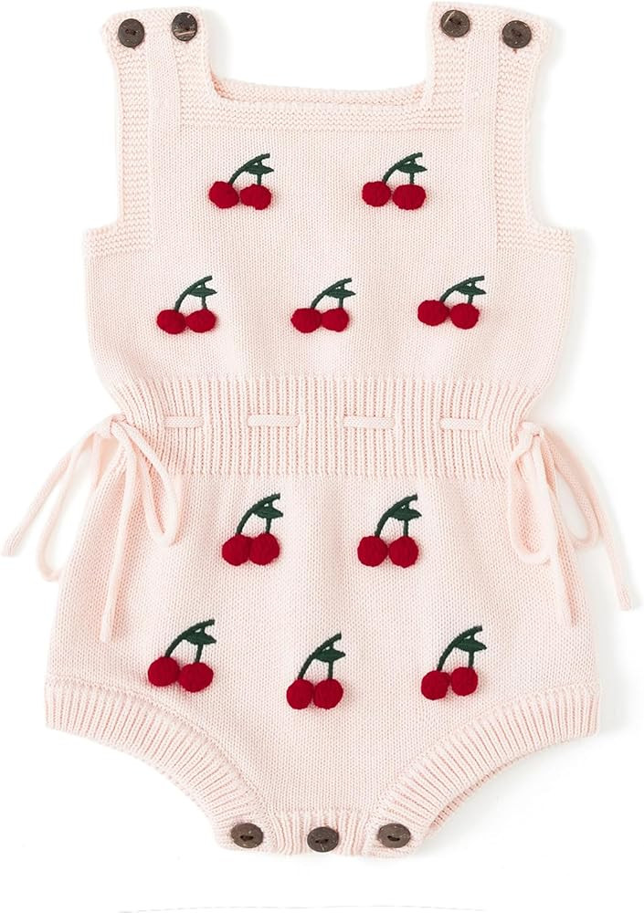 Simplee kids Baby Girl Knit Romper Fall Sleeveless Pompoms Rompers Newborn Little Girl Overall Ju... | Amazon (US)