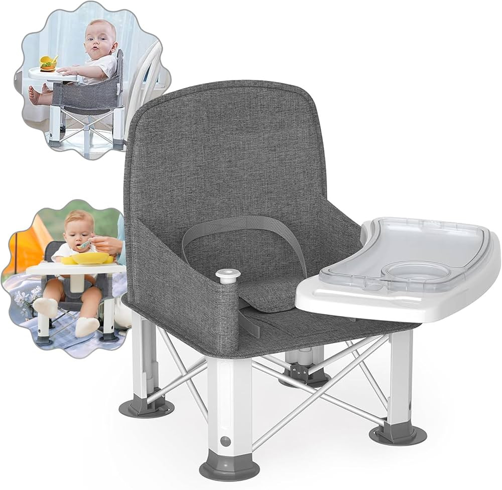 Baby Travel Booster Seat with Double Tray, BabyBond Upgraded Toddler Portable Baby Chair, Booster... | Amazon (US)