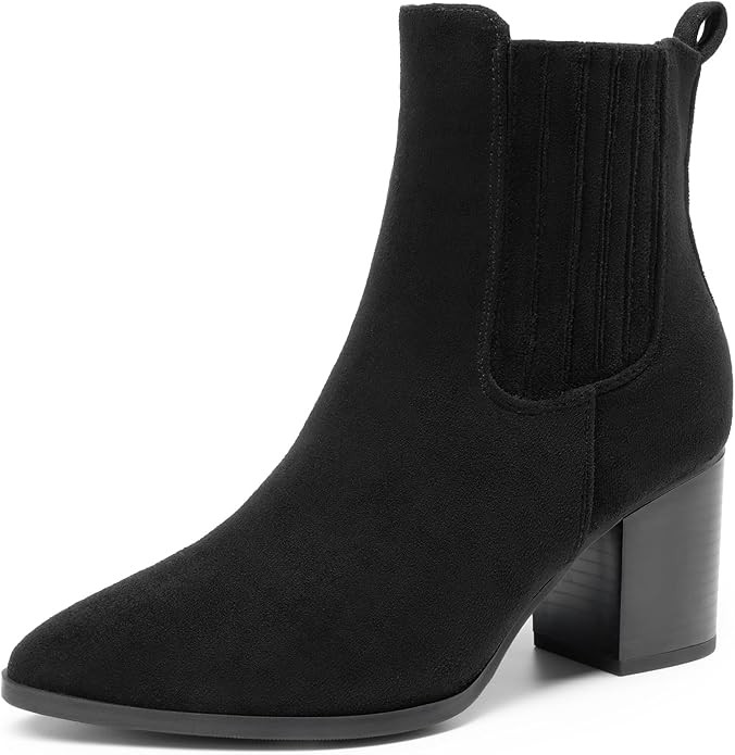 DREAM PAIRS Women's Ankle Boots Pointed Toe Chunky Block Heel Ankle Bootie Fall Short Booties Sho... | Amazon (US)