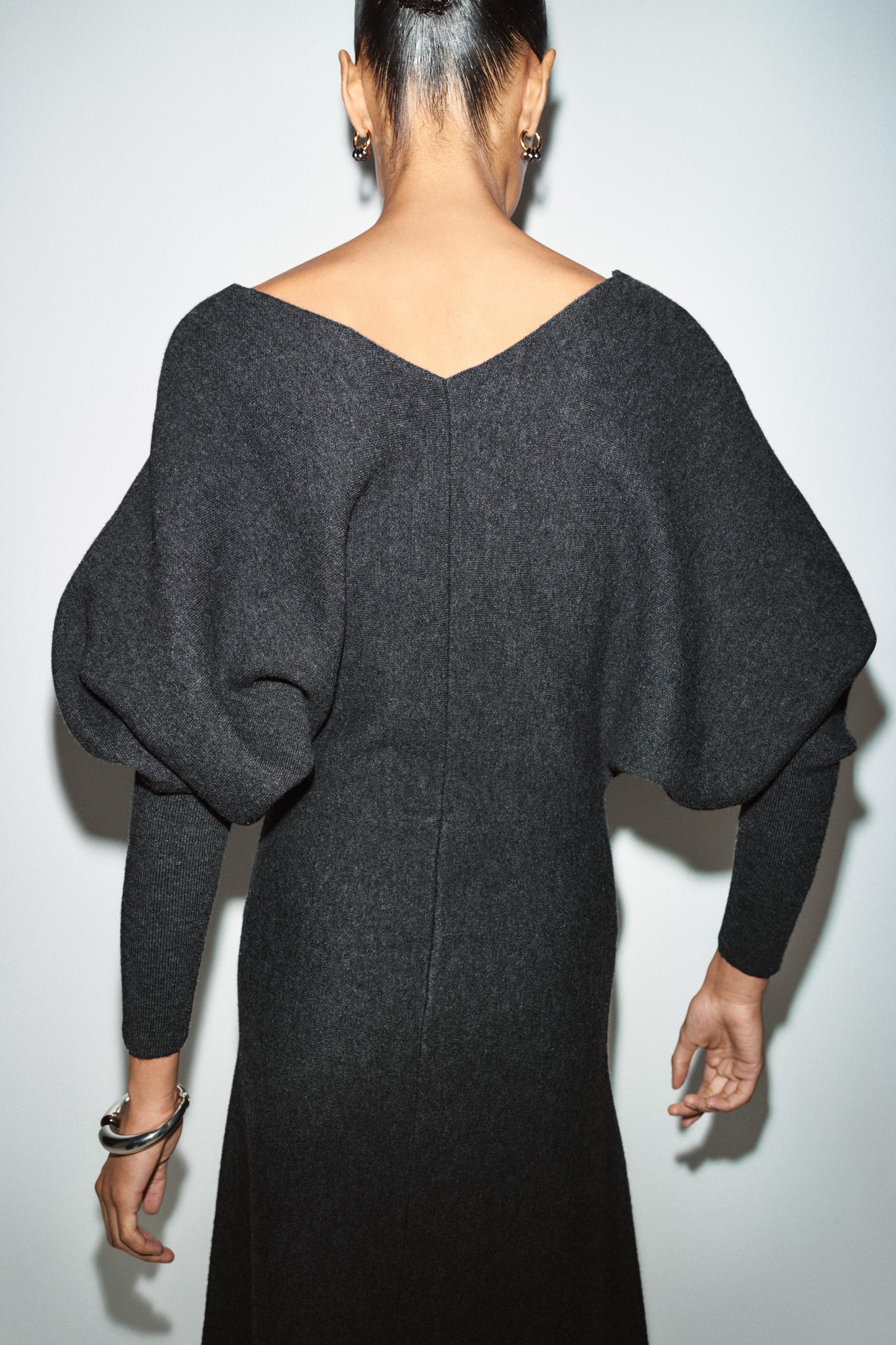 V-NECK KNIT MIDI DRESS | Zara US