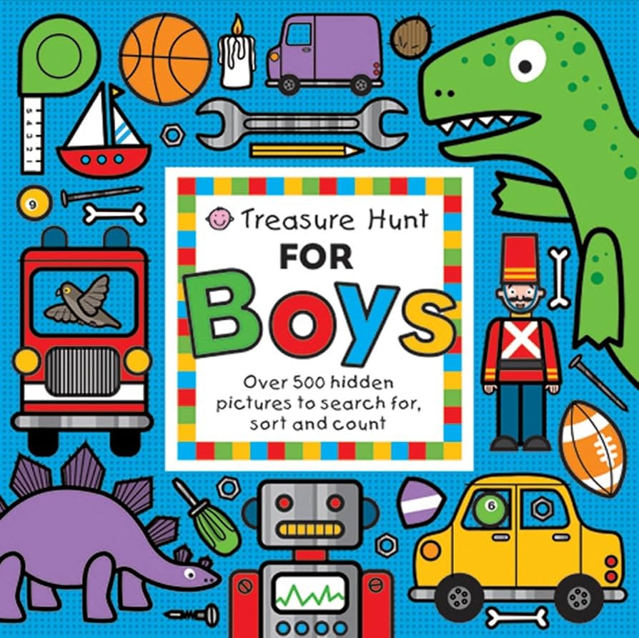 Treasure Hunt for Boys: Over 500 hidden pictures to search for, sort and count! | Amazon (US)