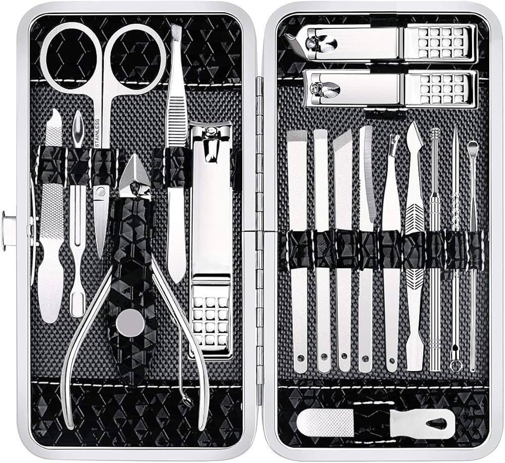 Nail Clippers Set Fingernail and Toenail Clipper Cutters, Manicure Pedicure Kit -18 Pieces Stainl... | Amazon (US)