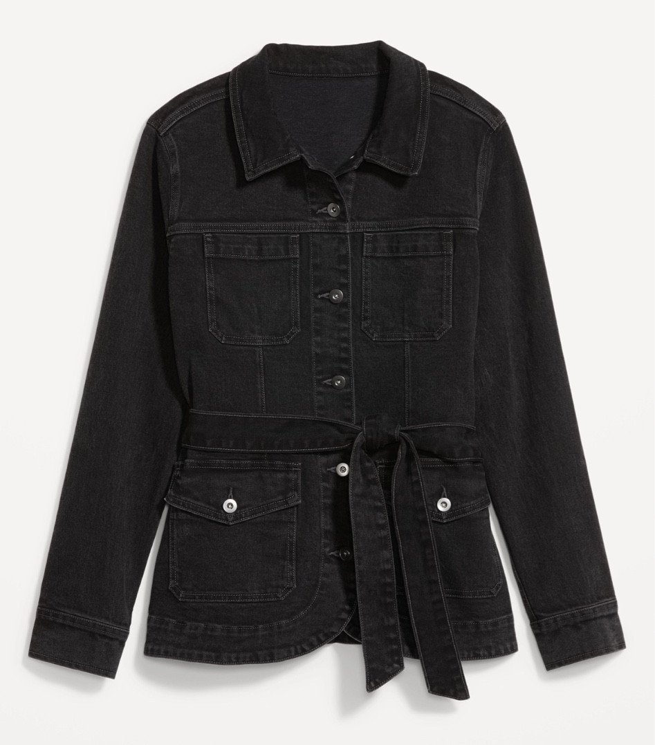 Denim coat, denim jacket, black coat, denim coat, tie waist jacket, tie waist coat, black denimm

#LTKFindsUnder100 #LTKFindsUnder50 #LTKOver40