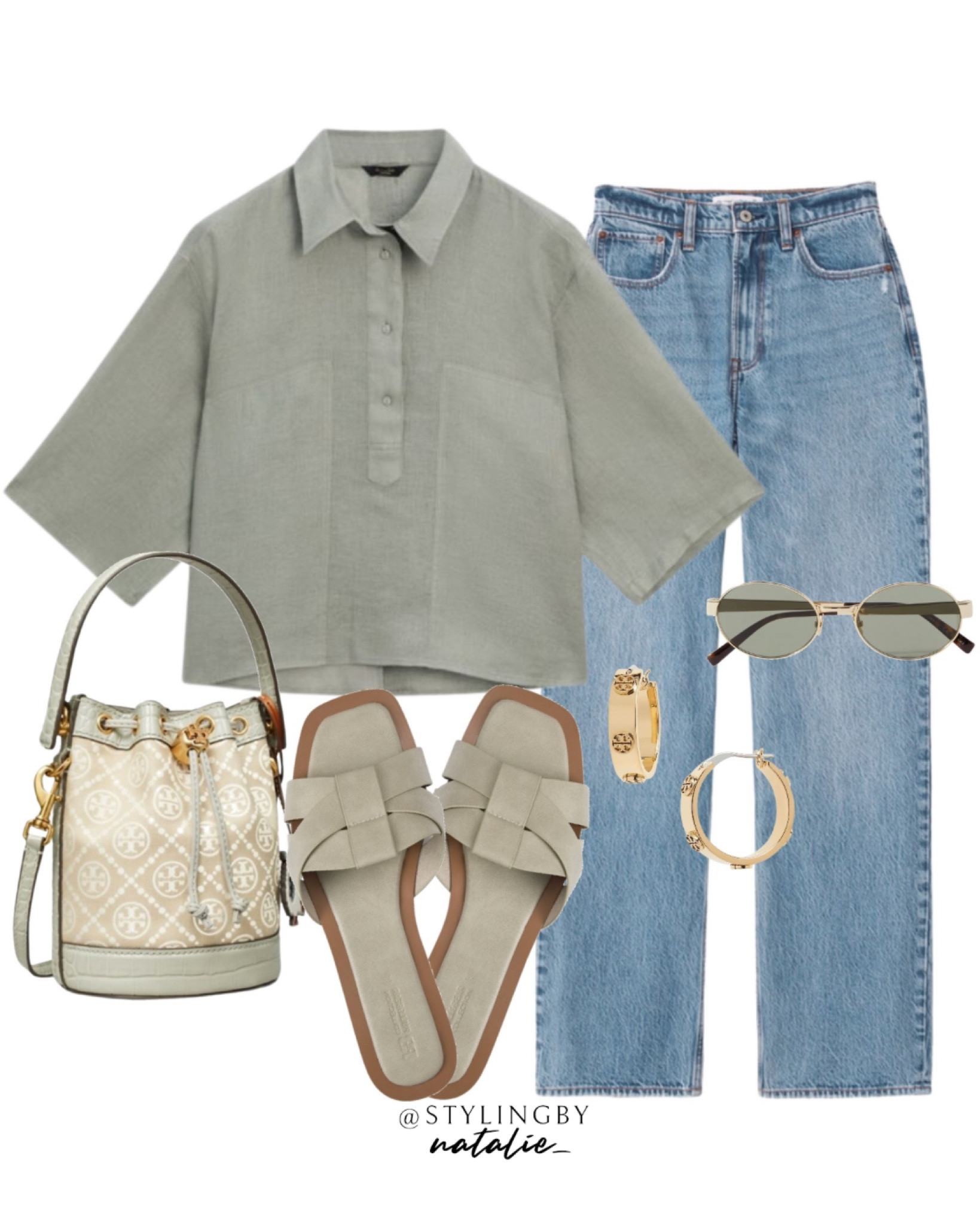Summer casual look-
High rise loose jeans - Also available in curve sizes, linen polo top, flat sandals & Tory Burch bucket bag.
Everyday style, casual, denim jeans, slides, summer fashion.

#LTKbag #LTKstyletip #LTKeurope