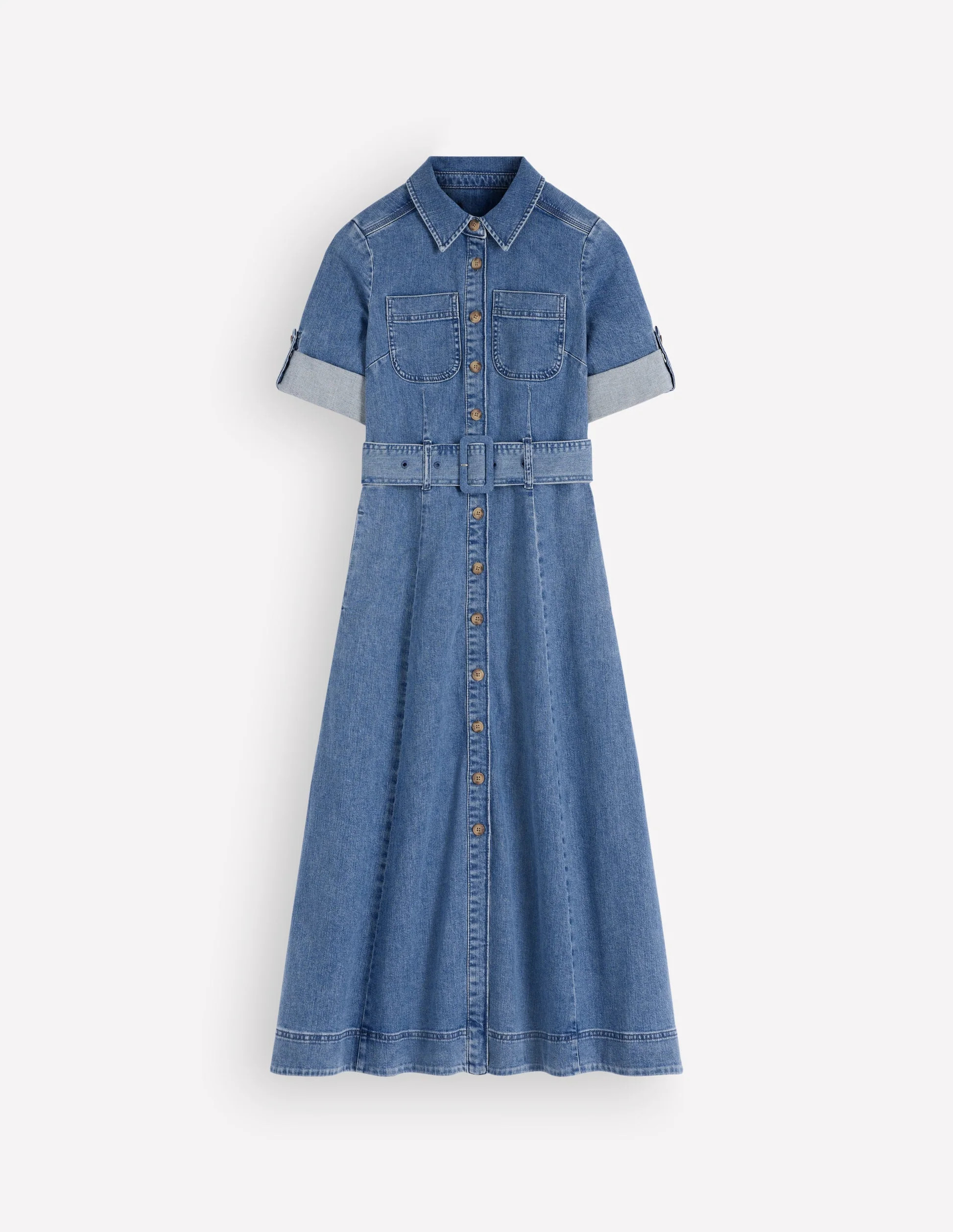 Denim Midi Shirt Dress-Light Vintage | Boden (US)