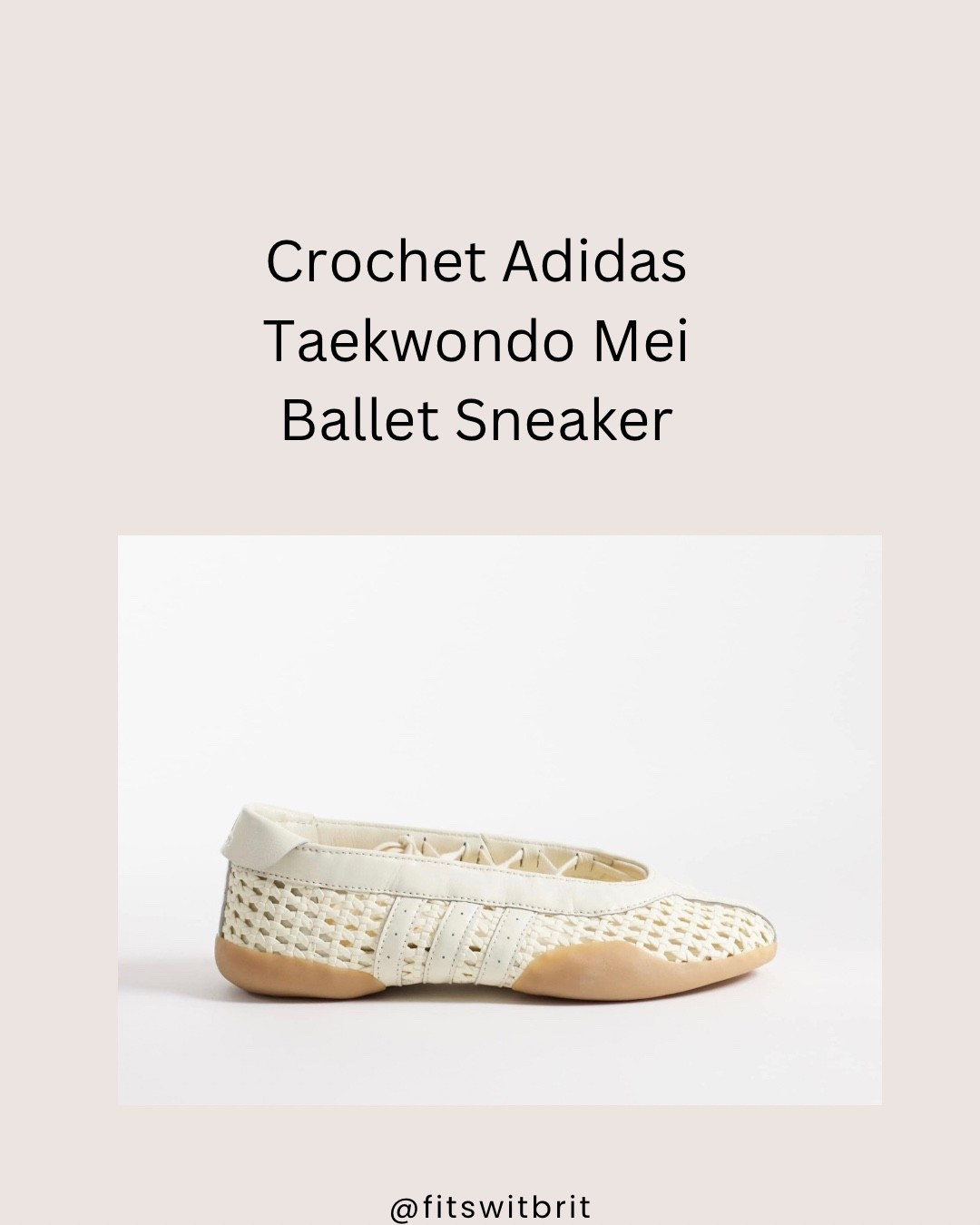 Crochet Adidas Taekwondo Mei Ballet Sneakers. 