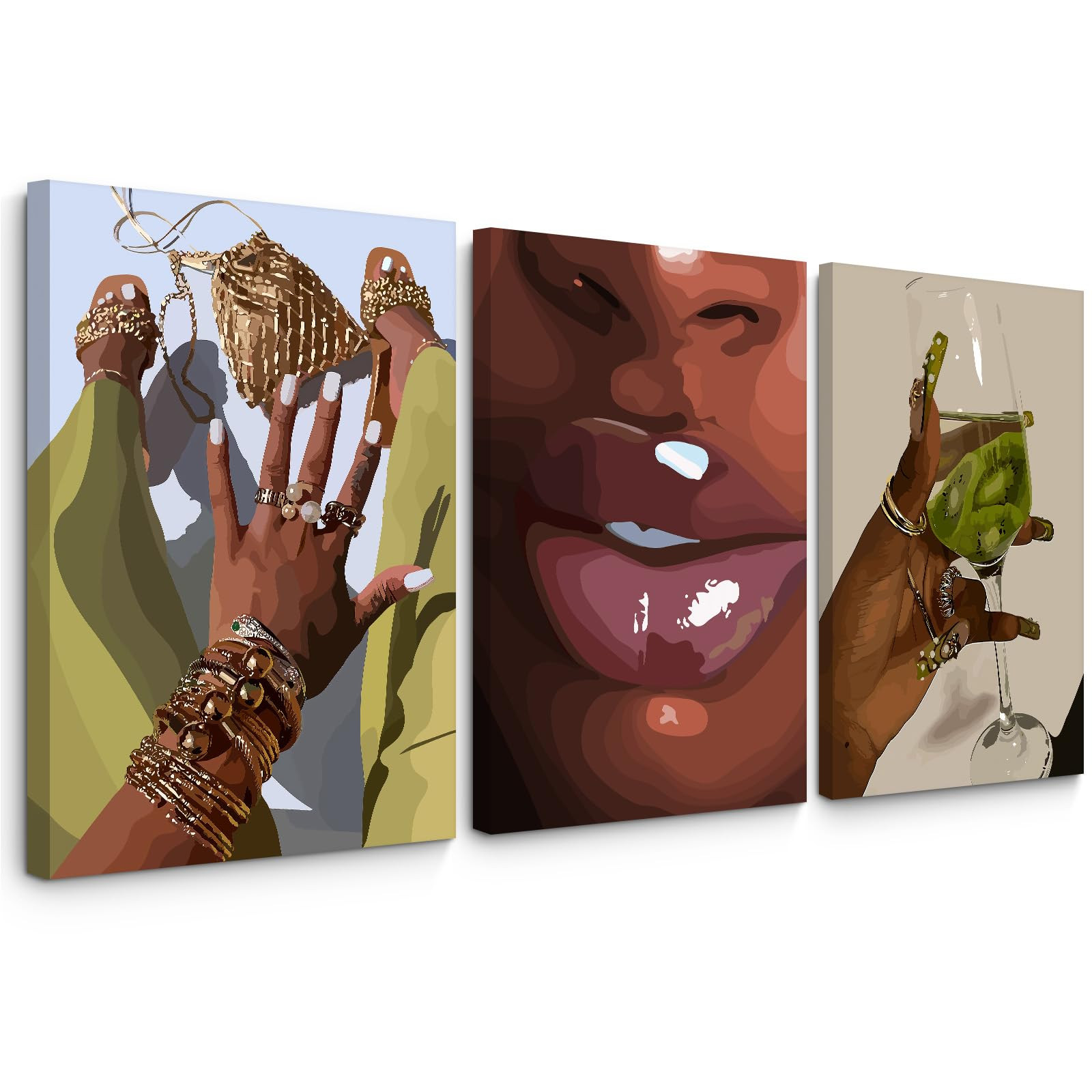 Black Girl Wall Art African Woman Canvas Wall Decor American Black Women Wall Art Black Female Pi... | Amazon (US)